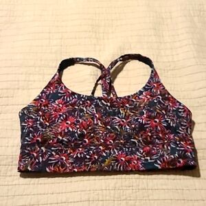 Lululemon Energy Longline Bra Medium Support Floral Electric Multi Sports Bra 12